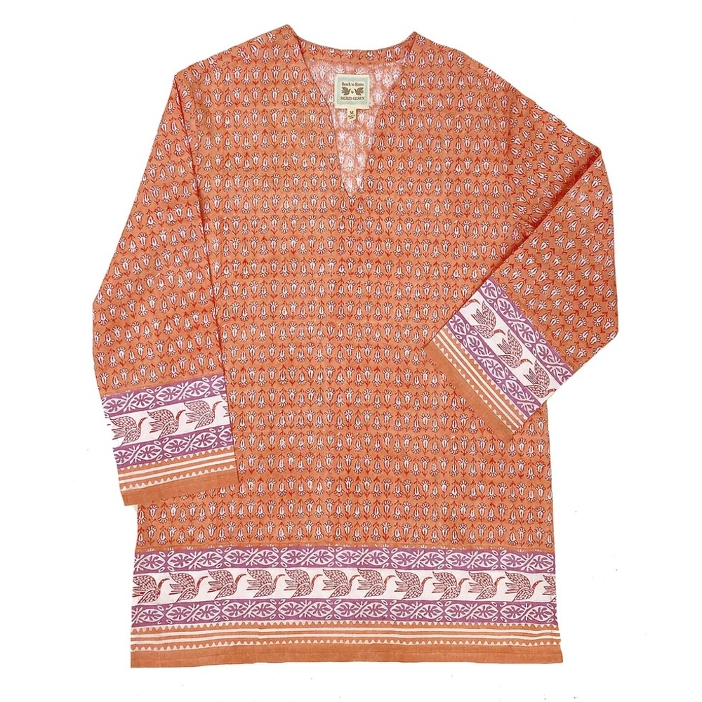 Beach to bistro by sigrid Olsen beach cover Tunic size S 100%cotton women